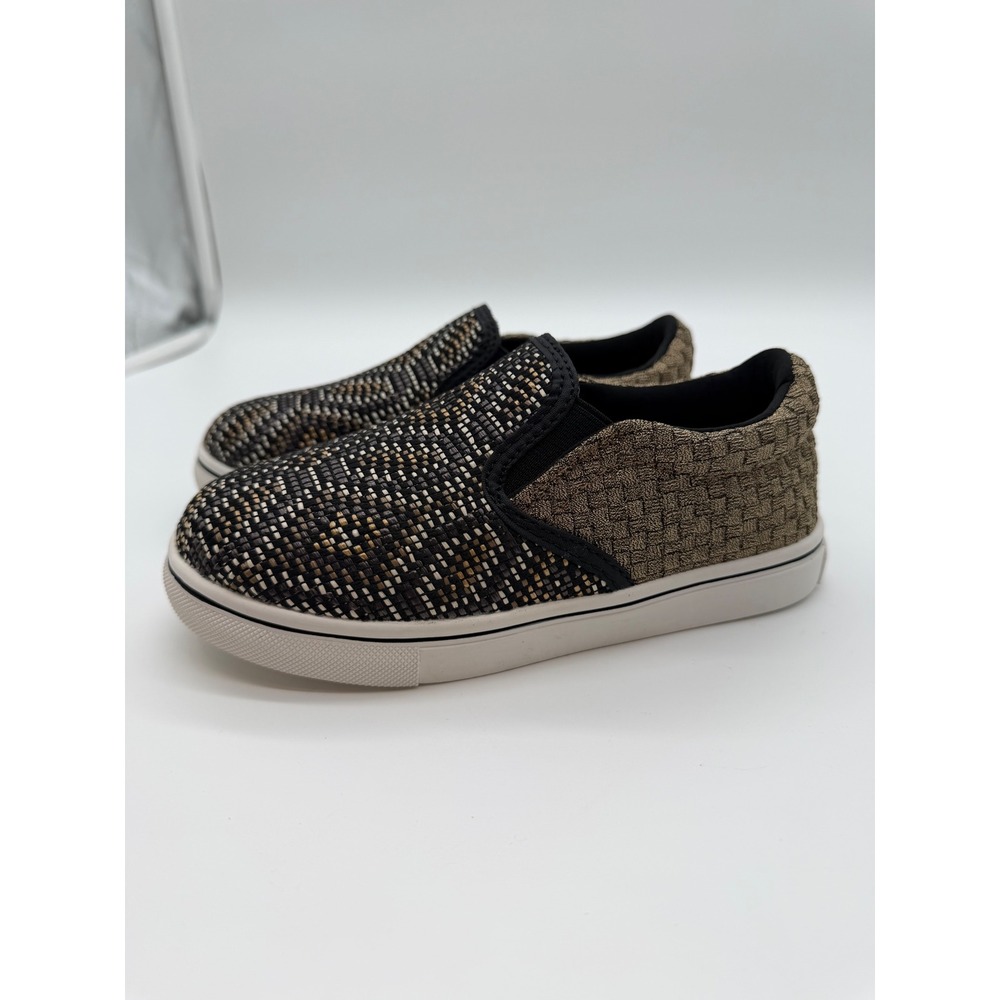 Bernie Mev Billy K Kids Bronze Woven Elastic Slip On Sneakers Size 31‎ NEW
